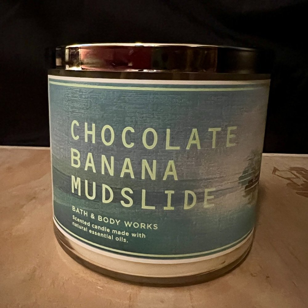 Chocolate Banana Mudslide 3-Wick Candle Bath and Body Works BBW NWT